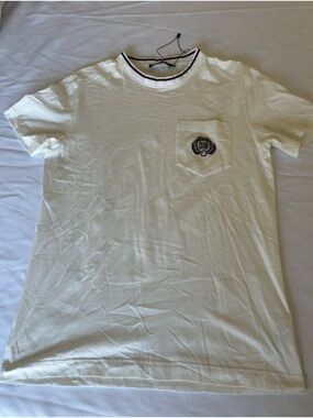 Dolce & Gabbana Mens White T-Shirt Embroidered Logo Pocket Sz Medium Mens